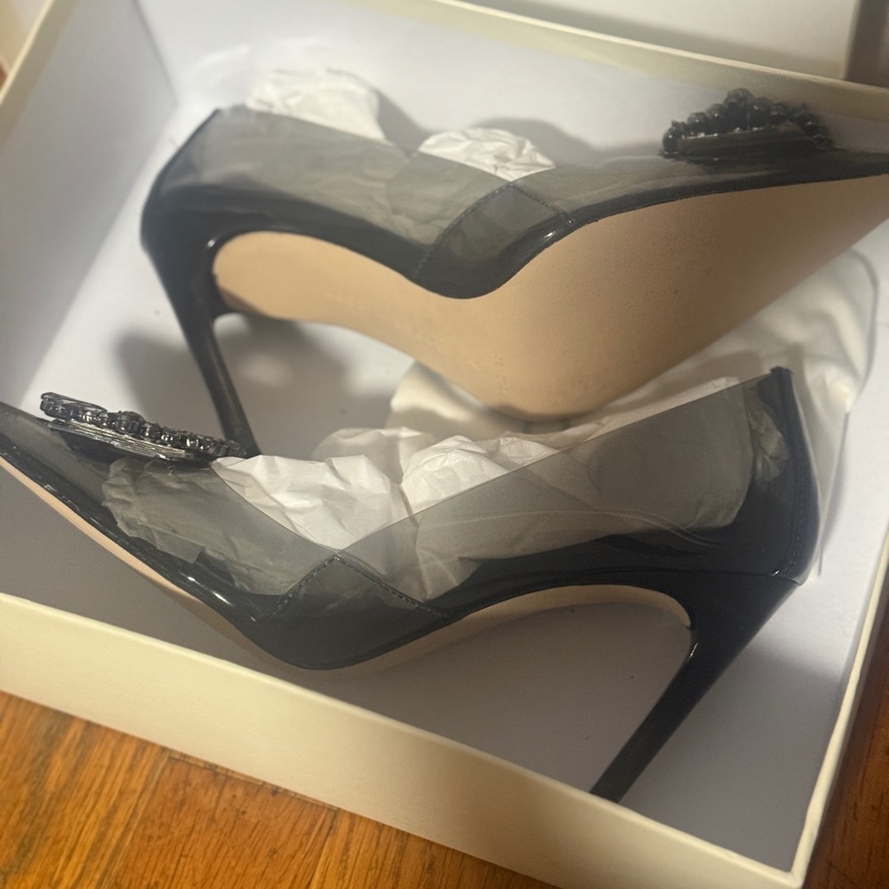Good American Black Patent Leather Heels